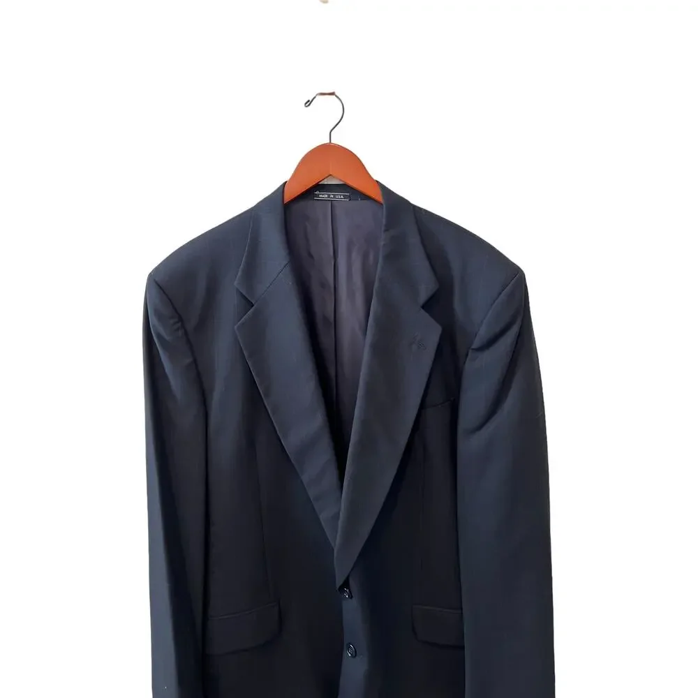 Emanuel Ungaro Uomo Classic Blazer Navy Blue Pinstripe Suit 44L